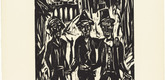 Walter Helbig. Three Men Strolling (Spazierg&auml;nger) from 16 Woodcuts (16 Holzschnitte). 1925, published 1926