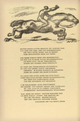 Otto Hettner. Headpiece (p. 180) from the periodical Kriegszeit. K&uuml;nstlerflugbl&auml;tter, vol. 1, no. 45 (24 June 1915). 1915