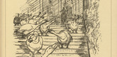 August Gaul. Enthusiasm at the Capitol (Begeisterung auf dem Kapitol) (plate, p. 181) from the periodical Kriegszeit. K&uuml;nstlerflugbl&auml;tter, vol. 1, no. 45 (24 June 1915). 1915