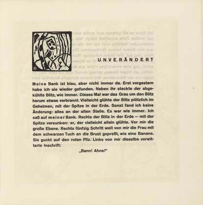 Vasily Kandinsky. Vignette next to "Unchanged" (Vignette bei "Unver&auml;ndert") (headpiece, folio 21) from Kl&auml;nge (Sounds). (1913)