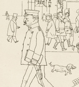 George Grosz. Matchseller and Patrol (Streichholzverk&auml;ufer und Doppelstreife) from In the Shadows (Im Schatten). (1920/21, published 1921)