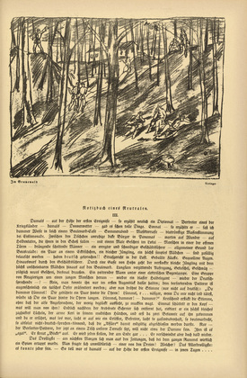 Oskar Nerlinger. In the Grunewald (Im Grunewald) (headpiece, p. 185) from the periodical Kriegszeit. K&uuml;nstlerflugbl&auml;tter, vol. 1, no. 46 (1 July 1915). 1915