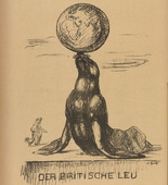 August Gaul. The British Lion (Der britische Leu) (in-text plate, p. 16) from the periodical Kriegszeit. K&uuml;nstlerflugbl&auml;tter, vol. 1, no. 4 (23 Sept 1914). 1914