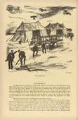 Franz Heckendorf. Hangar (Fliegerschuppen) (headpiece, p. 188) from the periodical Kriegszeit. K&uuml;nstlerflugbl&auml;tter, vol. 1, no. 47 (8 July 1915). 1915