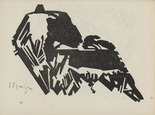 Moriz Melzer. Untitled (Abstract Form) (plate, number 5) from the periodical Der schwarze Turm, vol. 1, no. 6 (Dec 1919). 1919