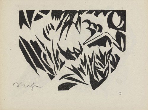 Moriz Melzer. Untitled (Abstract Plant Composition) (plate, number 6) from the periodical Der schwarze Turm, vol. 1, no. 6 (Dec 1919). 1919
