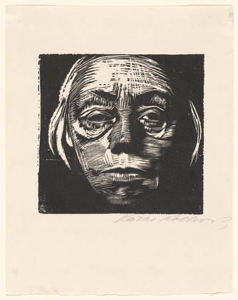 K&auml;the Kollwitz. Frontal Self-Portrait (Selbstbildnis von vorn). 1922&ndash;23