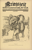 August Gaul. Past and Present (Einst und jetzt) (in-text plate, p. 191) from the periodical Kriegszeit. K&uuml;nstlerflugbl&auml;tter, vol. 1, no. 48 (18 July 1915). 1915