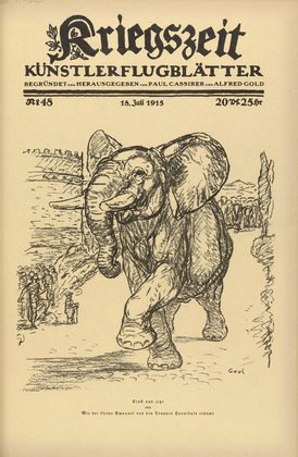 August Gaul. Past and Present (Einst und jetzt) (in-text plate, p. 191) from the periodical Kriegszeit. K&uuml;nstlerflugbl&auml;tter, vol. 1, no. 48 (18 July 1915). 1915