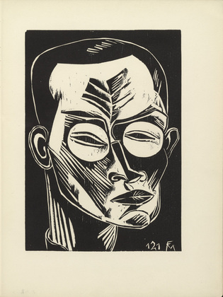 Conrad Felixm&uuml;ller. Self-Portrait (Selbstbildnis) (plate 24) from the illustrated book Deutsche Graphiker der Gegenwart (German Printmakers of Our Time). 1920 (print executed 1919)