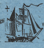 Lyonel Feininger. Sailing Ship with Pennant, Deep (Segelschiff mit F&auml;hnchen, Deep). (1933)