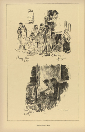 Ludwig Danziger. Behind the Lines in Poland (Hinter der Front in Polen) (plate, p. 196) from the periodical Kriegszeit. K&uuml;nstlerflugbl&auml;tter, vol. 1, no. 49 (28 July 1915). 1915