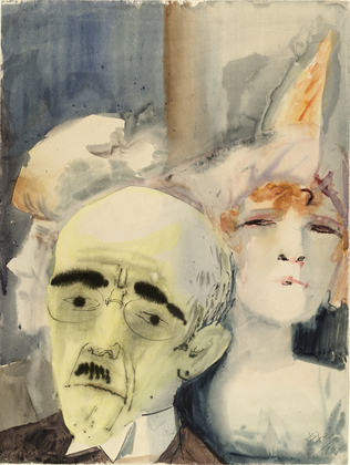 Otto Dix. At the Caf&eacute; (Im Caf&eacute;). 1922