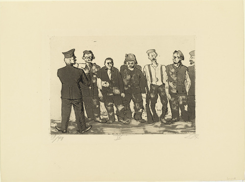 Otto Dix. Roll Call of Returning Troops (Appell der Zur&uuml;ckgekehrten) from The War (Der Krieg). (1924)