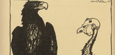 Carl Olof Petersen. The Fable of Grey Bird (Das M&auml;rchen vom Vogel Grey) (in-text plate, p. 198) from the periodical Kriegszeit. K&uuml;nstlerflugbl&auml;tter, vol. 1, no. 49 (28 July 1915). 1915