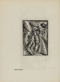 Walter O. Grimm. Tired Dancer (M&uuml;de T&auml;nzerin) (plate, number 6) from the periodical Der schwarze Turm, vol. 1, no. 1 (Feb 1919). 1919
