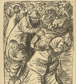 Ernst Barlach. Evacuation (Evakuierung) (plate, p. 200) from the periodical Kriegszeit. K&uuml;nstlerflugbl&auml;tter, vol. 1, no. 50 (5 Aug 1915). 1915