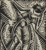 Walter O. Grimm. Tired Dancer (M&uuml;de T&auml;nzerin) (plate, number 6) from the periodical Der schwarze Turm, vol. 1, no. 1 (Feb 1919). 1919