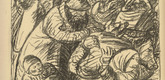 Ernst Barlach. Evacuation (Evakuierung) (plate, p. 200) from the periodical Kriegszeit. K&uuml;nstlerflugbl&auml;tter, vol. 1, no. 50 (5 Aug 1915). 1915