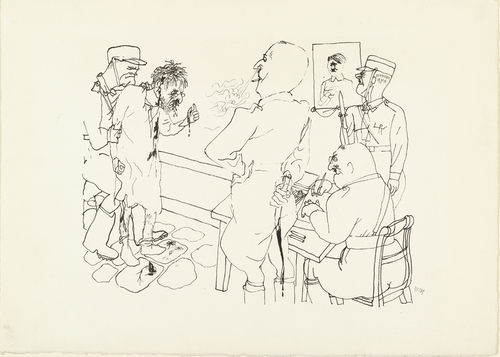 George Grosz. That'll Learn'em (Das wird ihm auf die Spr&uuml;nge helfen) from the portfolio Interregnum. (1935, published 1936)
