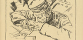Erich B&uuml;ttner. Poet in the Fields (Der Dichter im Felde) (headpiece, p. 201) from the periodical Kriegszeit. K&uuml;nstlerflugbl&auml;tter, vol. 1, no. 50 (5 Aug 1915). 1915
