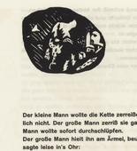Vasily Kandinsky. Vignette next to "In Two" (Vignette bei "Der Riss") (headpiece, folio 32 verso) from Kl&auml;nge (Sounds). (1913)