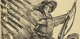J&oacute;zsef Arp&aacute;d Murmann. Our Heroic Troops Retreated (Unsere heldenhaften Truppen zogen sich zur&uuml;ck) (in-text plate, p. 203) from the periodical Kriegszeit. K&uuml;nstlerflugbl&auml;tter, vol. 1, no. 51 (17 Aug 1915). 1915