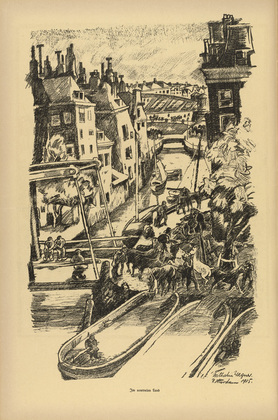 Wilhelm Wagner. In the Neutral Country (Im neutralen Land) (plate, p. 204) from the periodical Kriegszeit. K&uuml;nstlerflugbl&auml;tter, vol. 1, no. 51 (17 Aug 1915). 1915
