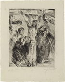 Lovis Corinth. Crucifixion (After the altarpiece at T&ouml;lz) [Kreuzigung (nach dem Altarbild in T&ouml;lz)] for the portfolio Compositions (Kompositionen). (1921-22)