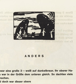 Vasily Kandinsky. Vignette next  to "Different" (Vignette bei "Anders") (headpiece, folio 34) from Kl&auml;nge (Sounds). (1913)