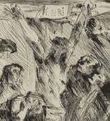 Lovis Corinth. Crucifixion (After the altarpiece at T&ouml;lz) [Kreuzigung (nach dem Altarbild in T&ouml;lz)] for the portfolio Compositions (Kompositionen). (1921-22)