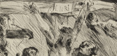 Lovis Corinth. Crucifixion (After the altarpiece at T&ouml;lz) [Kreuzigung (nach dem Altarbild in T&ouml;lz)] for the portfolio Compositions (Kompositionen). (1921-22)