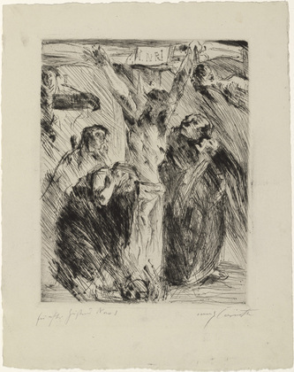 Lovis Corinth. Crucifixion (After the altarpiece at T&ouml;lz) [Kreuzigung (nach dem Altarbild in T&ouml;lz)] for the portfolio Compositions (Kompositionen). (1921-22)