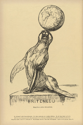 August Gaul. British Sea Lion (Britenleu) (in-text plate, p. 206) from the periodical Kriegszeit. K&uuml;nstlerflugbl&auml;tter, vol. 1, no. 51 (17 Aug 1915). 1915