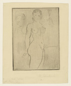 Wilhelm Lehmbruck. Female Nude with Male Heads (Weiblicher Akt mit M&auml;nnerk&ouml;pfen). (1912)