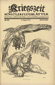 August Gaul. Glider Flight in the East (Gleitflug im Osten) (in-text plate, p. 207) from the periodical Kriegszeit. K&uuml;nstlerflugbl&auml;tter, vol. 1, no. 52 (31 Aug 1915). 1915