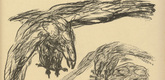 August Gaul. Glider Flight in the East (Gleitflug im Osten) (in-text plate, p. 207) from the periodical Kriegszeit. K&uuml;nstlerflugbl&auml;tter, vol. 1, no. 52 (31 Aug 1915). 1915