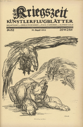August Gaul. Glider Flight in the East (Gleitflug im Osten) (in-text plate, p. 207) from the periodical Kriegszeit. K&uuml;nstlerflugbl&auml;tter, vol. 1, no. 52 (31 Aug 1915). 1915