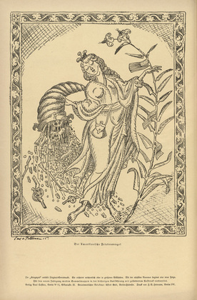 Carl Olof Petersen. The American Angel of Peace (Der amerikanische Friedensengel) (in-text plate, p. 210) from the periodical Kriegszeit. K&uuml;nstlerflugbl&auml;tter, vol. 1, no. 52 (31 Aug 1915). 1915