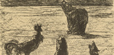 August Gaul. Concert at the Dardanelles (Konzert an den Dardanellen) (in-text plate, p. 211) from the periodical Kriegszeit. K&uuml;nstlerflugbl&auml;tter, vol. 1, no. 53 (15 Sept 1915). 1915