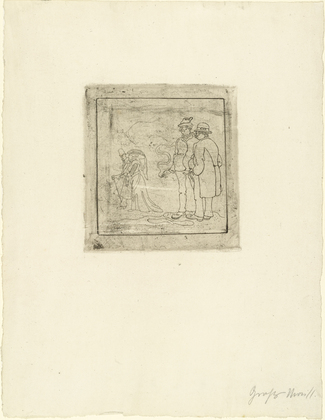 George Grosz. Two Men Watching a Couple (Zwei M&auml;nner in Betrachtung eines Paares). 1911
