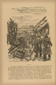 Waldemar R&ouml;sler. Wandering Through the Trenches at Night (N&auml;chtliche Wanderung in den Sch&uuml;tzengr&auml;ben) (headpiece, p. 216) from the periodical Kriegszeit. K&uuml;nstlerflugbl&auml;tter, vol. 1, no. 54 (1 Oct 1915). 1915