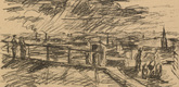 Waldemar R&ouml;sler. Brussels 1915 (Br&uuml;ssel 1915) (headpiece, p. 217) from the periodical Kriegszeit. K&uuml;nstlerflugbl&auml;tter, vol. 1, no. 54 (1 Oct 1915). 1915