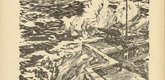 Ulrich H&uuml;bner. Battle at the Dardanelles (Kampf vor den Dardanellen) (plate, p. 120) from the periodical Kriegszeit. K&uuml;nstlerflugbl&auml;tter, vol. 1, no. 30 (10 March 1915). 1915