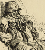 Otto Dix. Dead Sentry in the Trench (Toter Sappenposten) from The War (Der Krieg). (1924)