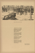 August Gaul. In the Bialowieza Forest  (In der Bjelowjesher Heide) (headpiece, p. 220) from the periodical Kriegszeit. K&uuml;nstlerflugbl&auml;tter, vol. 1, no. 55 (15 Oct 1915). 1915