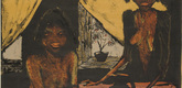 Otto Mueller. Two Gypsy Girls in Living Room (Zwei Zigeunerm&auml;dchen im Wohnraum) from the portfolio Gypsies (Zigeuner). (1926-27, published 1927)