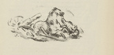 Werner Paul Schmidt. Untitled (Fallen Cavalryman) (tailpiece, p. 27) from the periodical  Zeit-Echo. Ein Kriegs-Tagebuch der K&uuml;nstler, vol. 1, no. 3 (Oct 1914). 1914