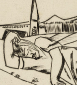 Max Beckmann. Sleeping Girl in Grain Field (Schlafendes M&auml;dchen im Kornfeld). (1922)