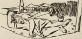 Max Beckmann. Sleeping Girl in Grain Field (Schlafendes M&auml;dchen im Kornfeld). (1922)